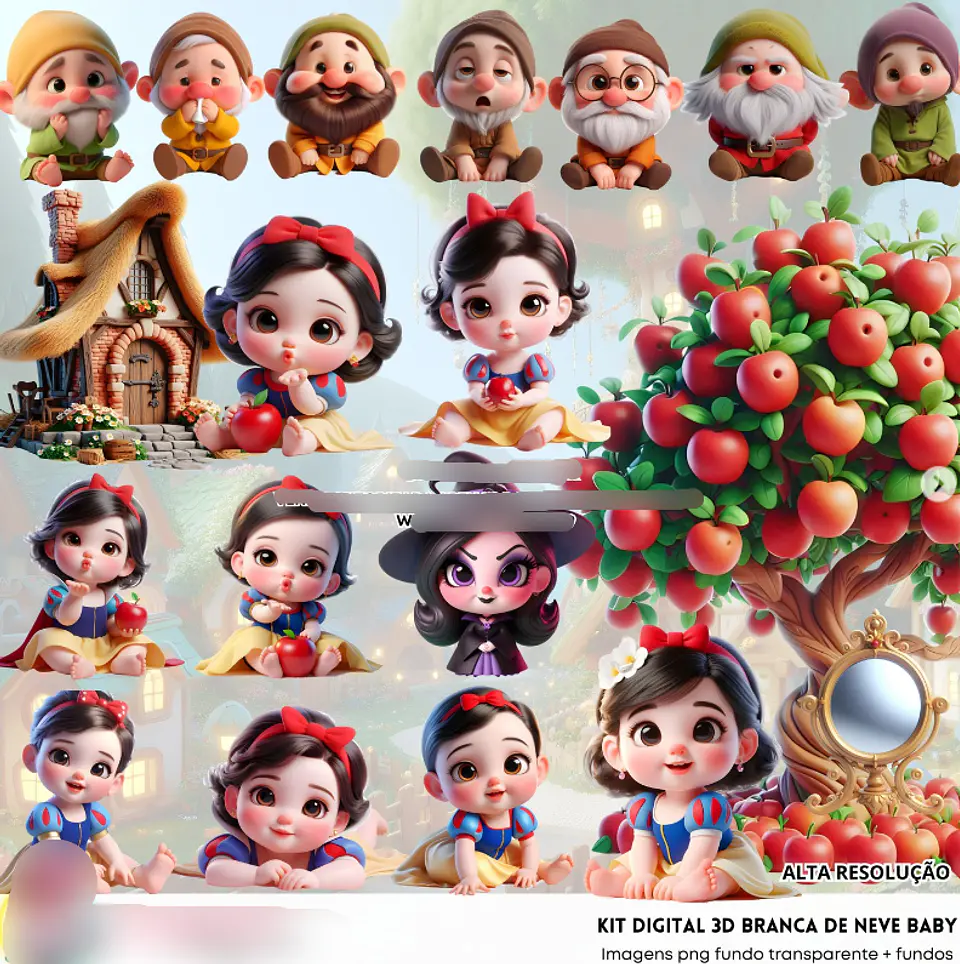 Kit Digital Branca de Neve Baby - Fanddy 1