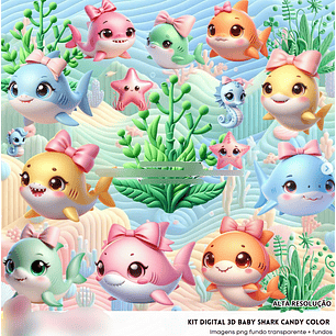 Kit Digital Baby Shark Baby Candy - Fanddy