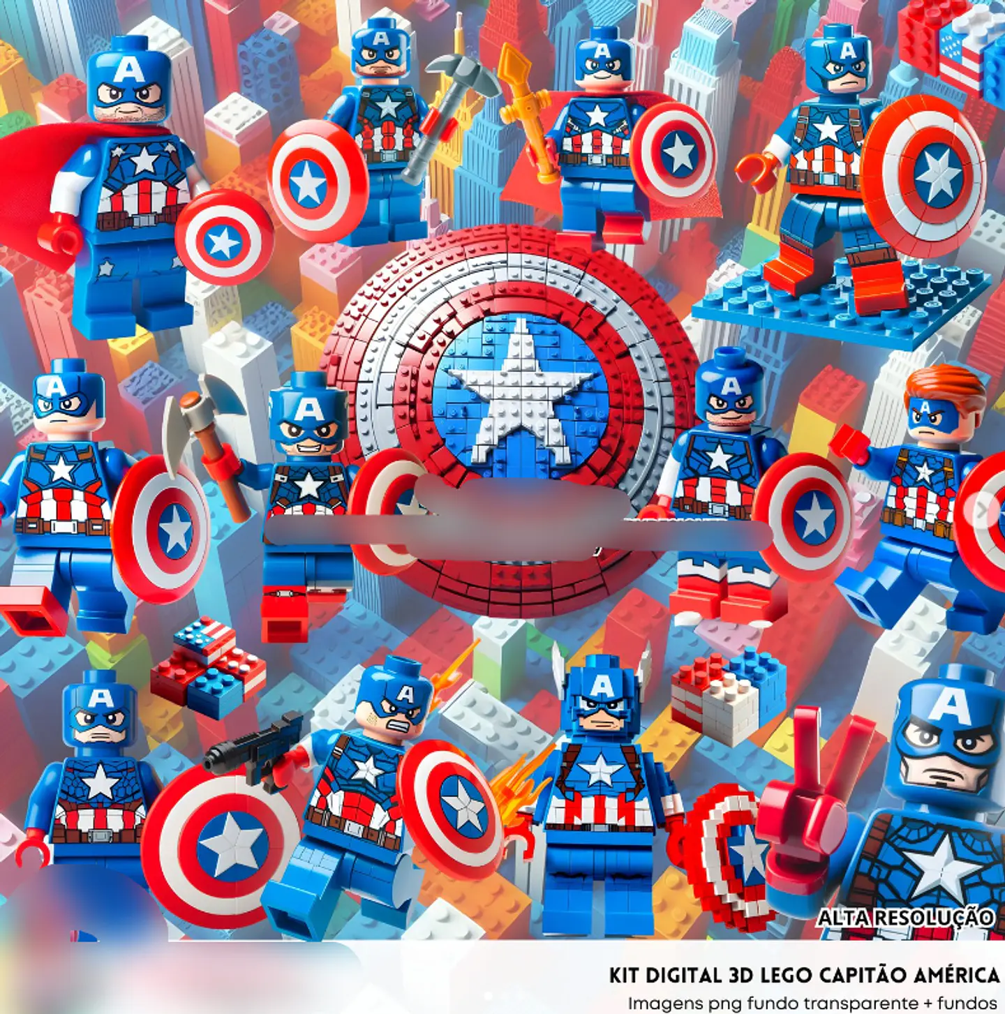 Kit Digital Lego Capitão América - Fanddy 1
