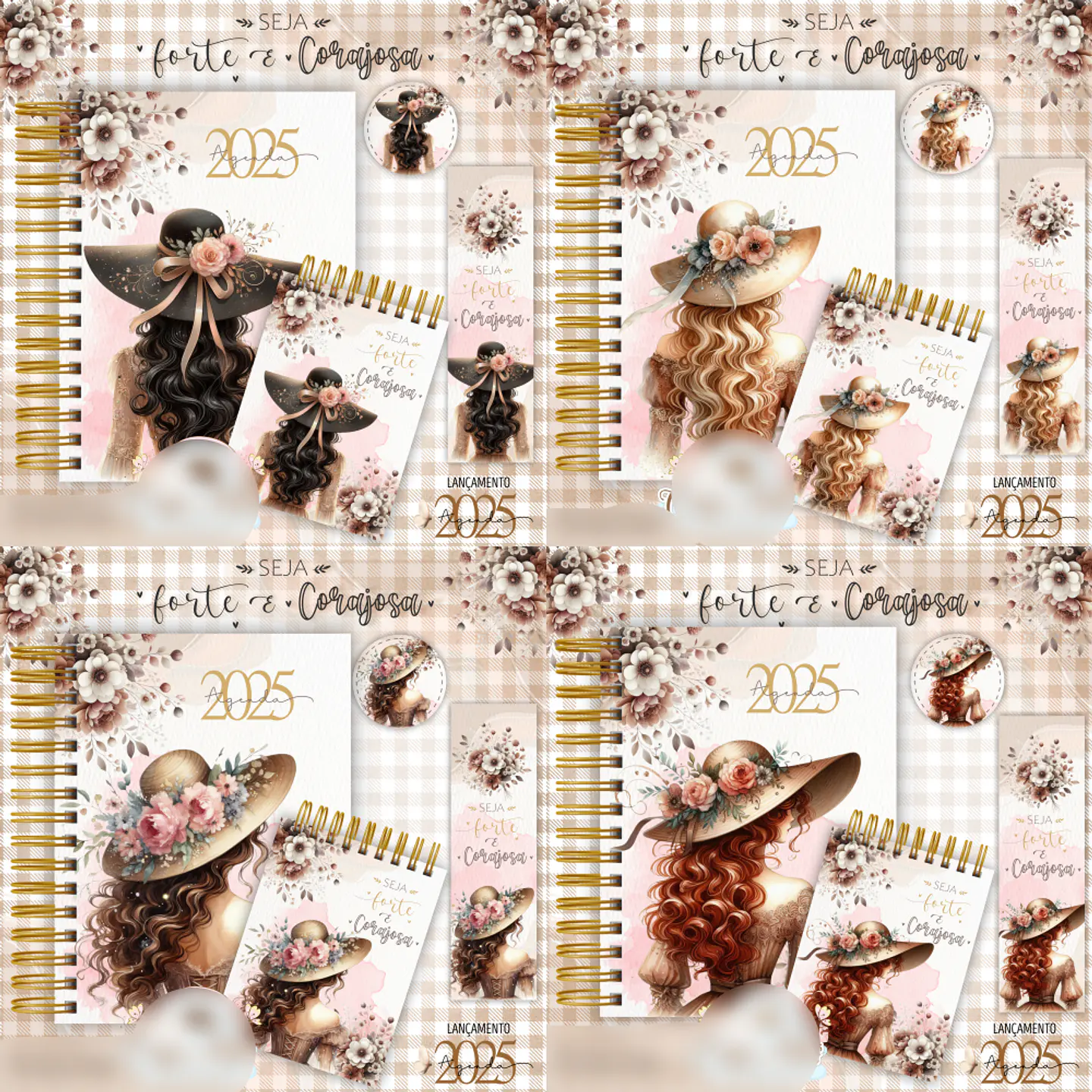 Arquivo Encadernação 2025 Coleção Seja Forte e Corajosa - Crys Arts 1