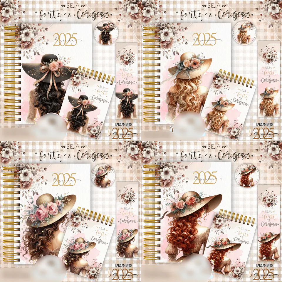 Arquivo Encadernação 2025 Coleção Seja Forte e Corajosa - Crys Arts 1