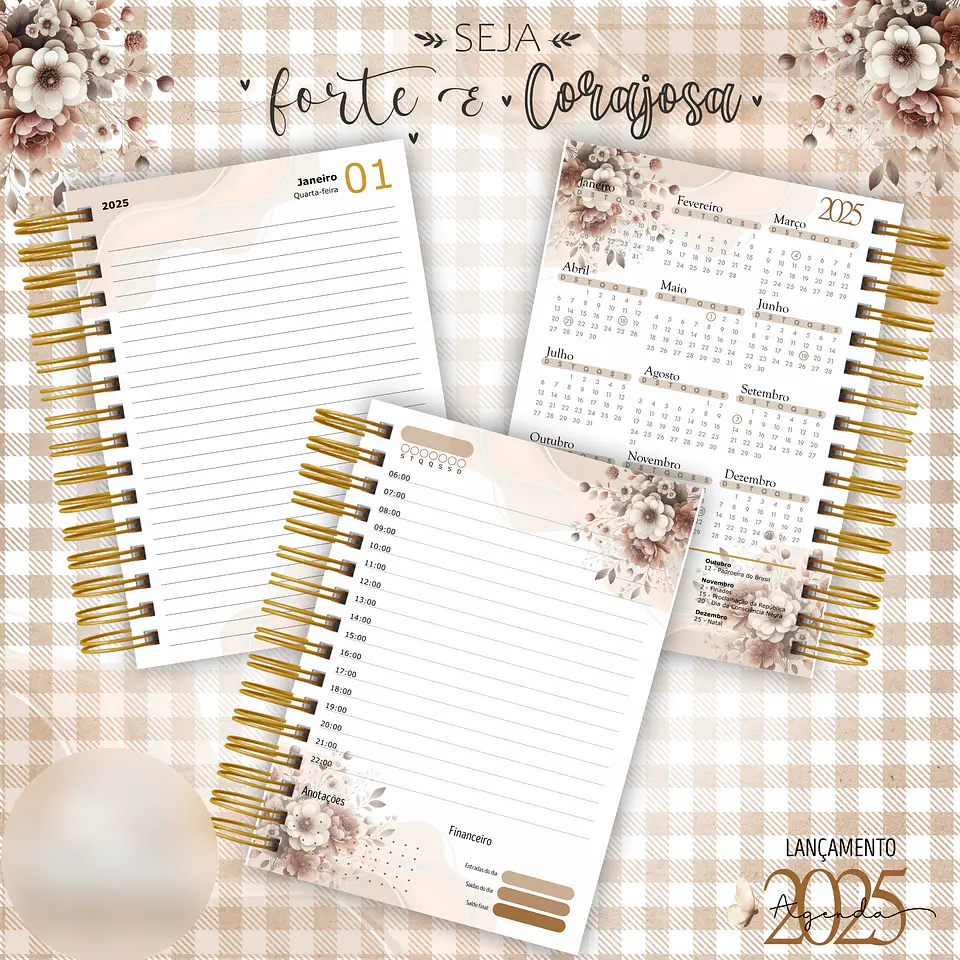 Arquivo Encadernação 2025 Coleção Seja Forte e Corajosa - Crys Arts 3