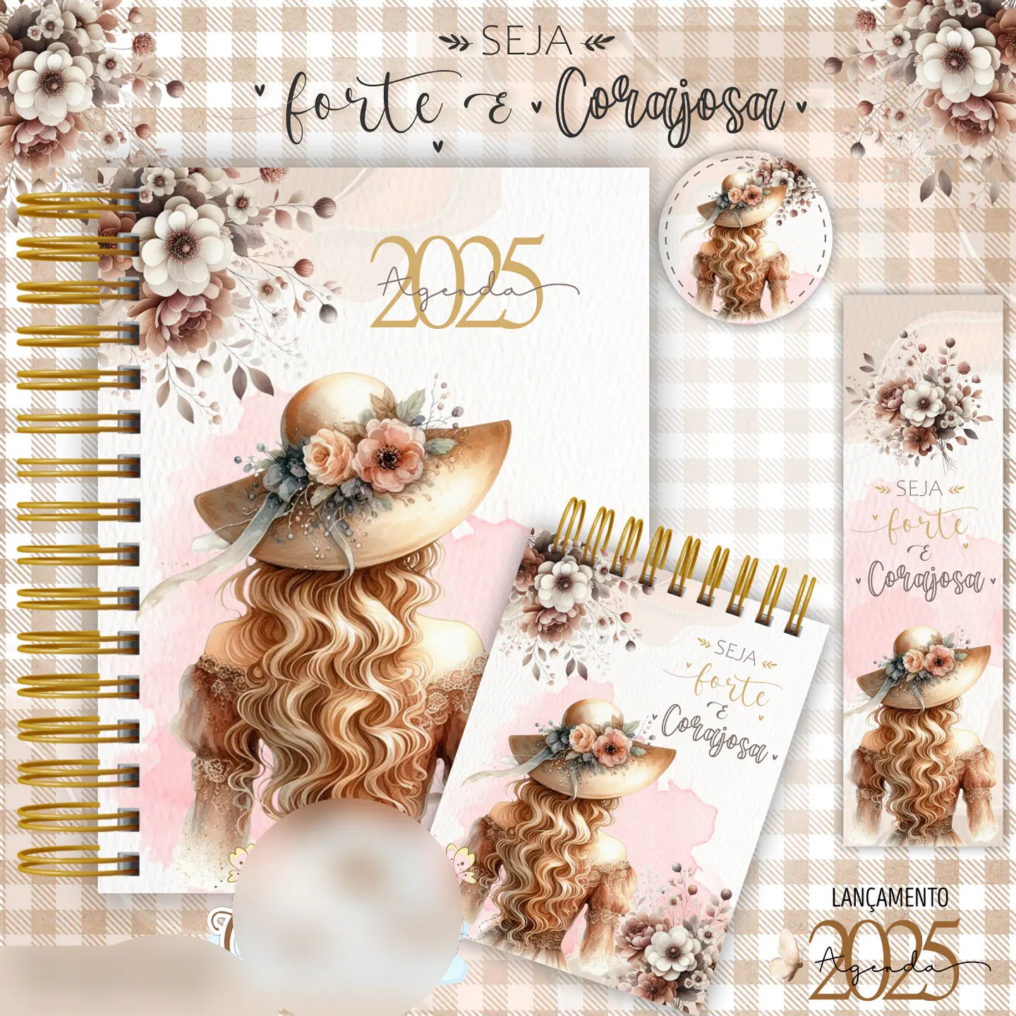 Arquivo Encadernação 2025 Coleção Seja Forte e Corajosa - Crys Arts 6