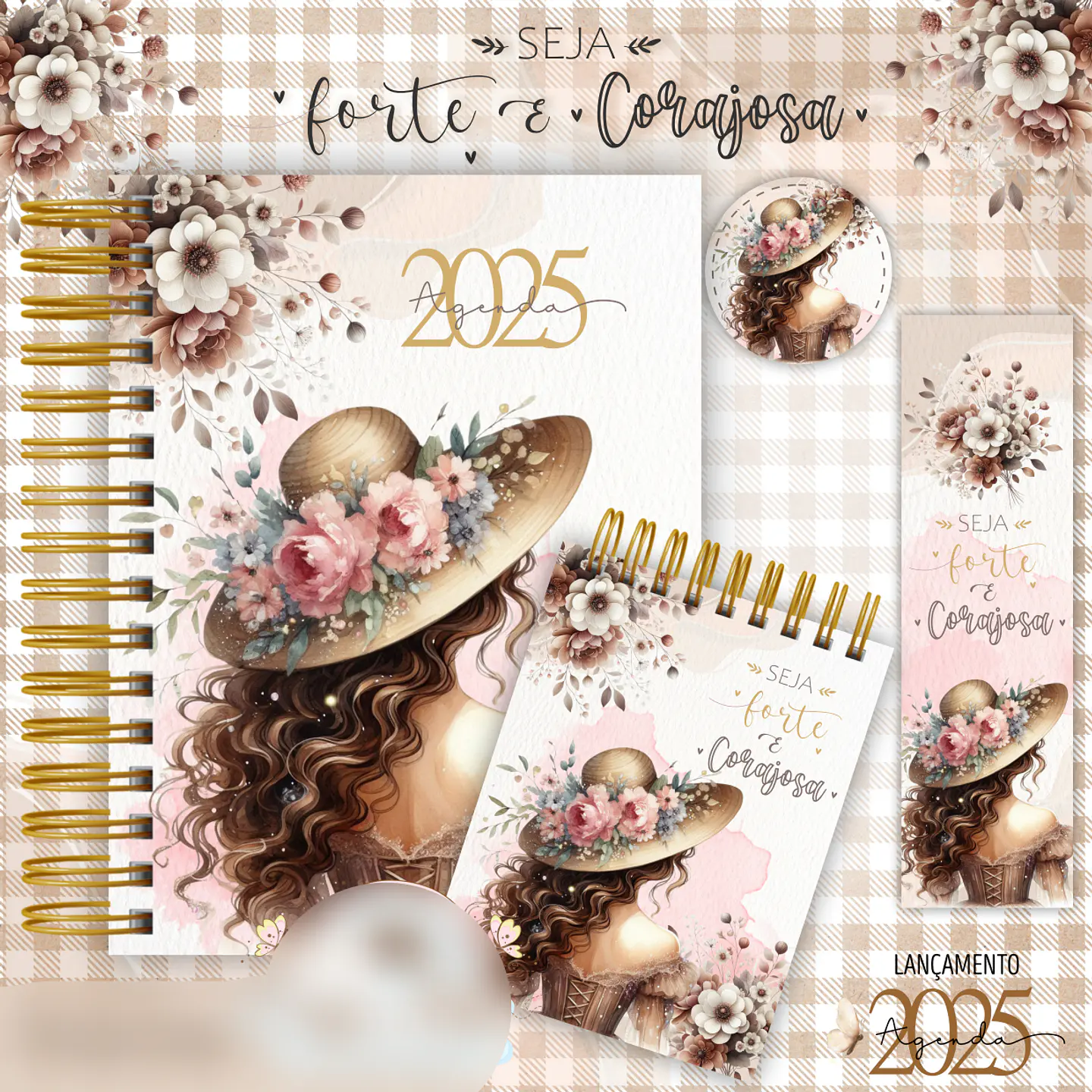 Arquivo Encadernação 2025 Coleção Seja Forte e Corajosa - Crys Arts 7