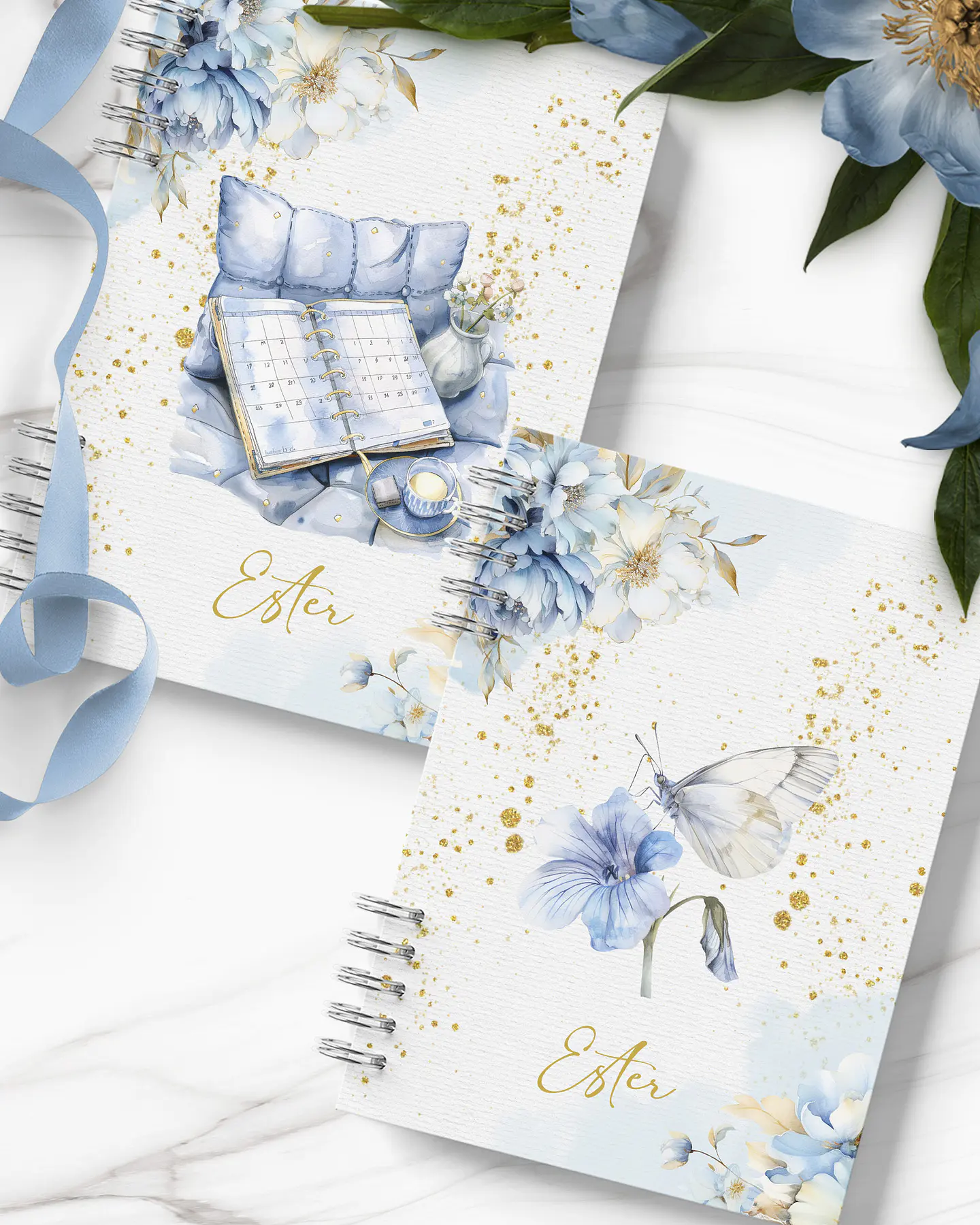 Arquivo Kit 11 Capas e Miolo Pautado Coleção Golden Blue - Papel Amado 7