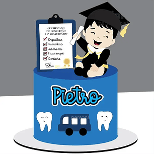 Arquivo Topo de Bolo Formatura Bebê Dentinho - EM CAMADAS