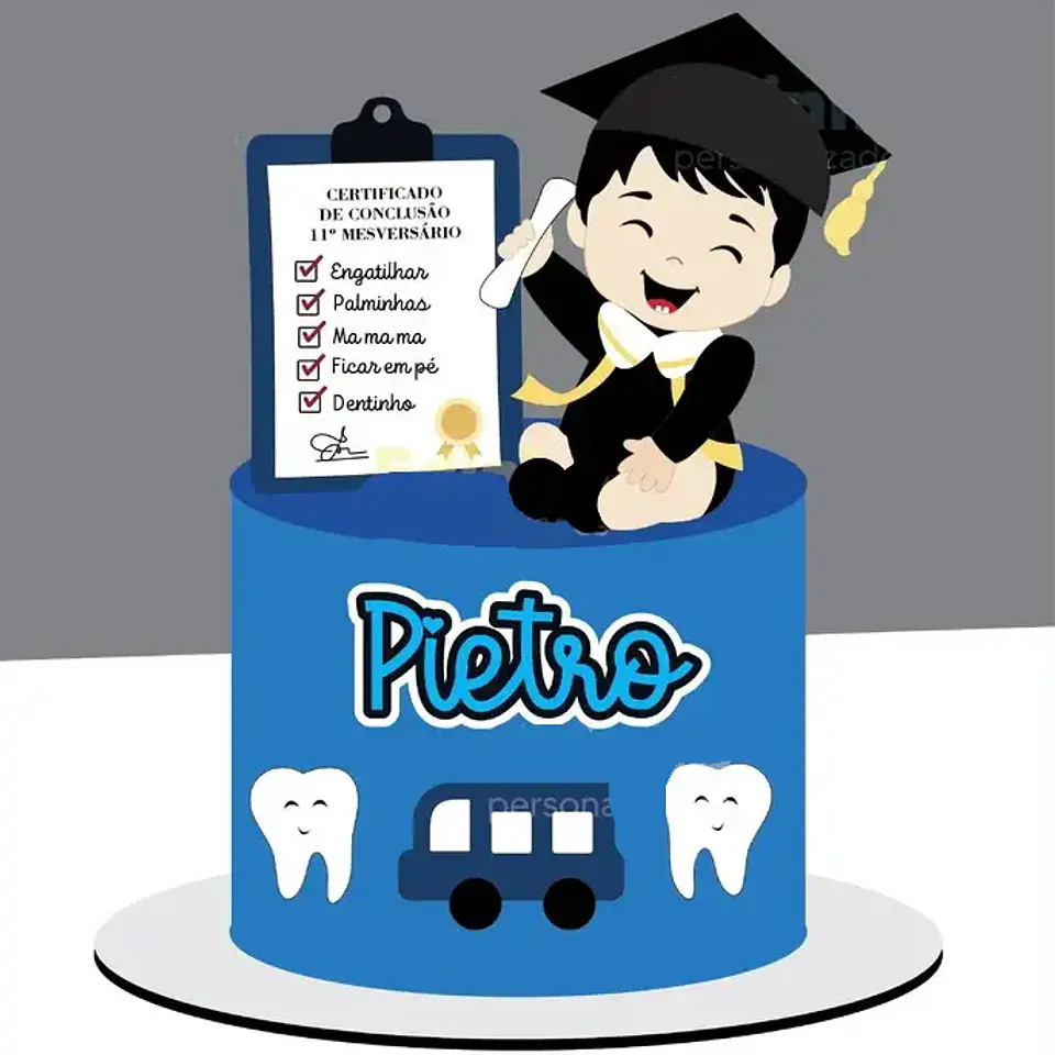 Arquivo Topo de Bolo Formatura Bebê Dentinho - EM CAMADAS 1