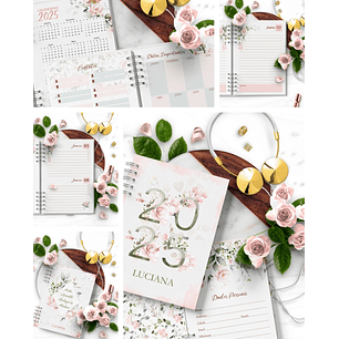 Arquivo Combo 4 Agendas Floral Rosa 2025 e Permanente – Bicho Papel