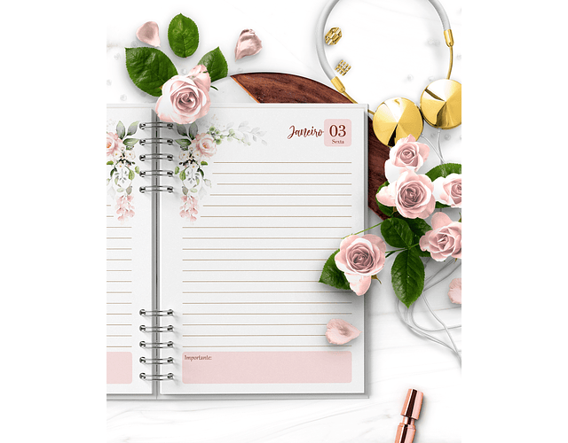 Arquivo Combo 4 Agendas Floral Rosa 2025 e Permanente – Bicho Papel