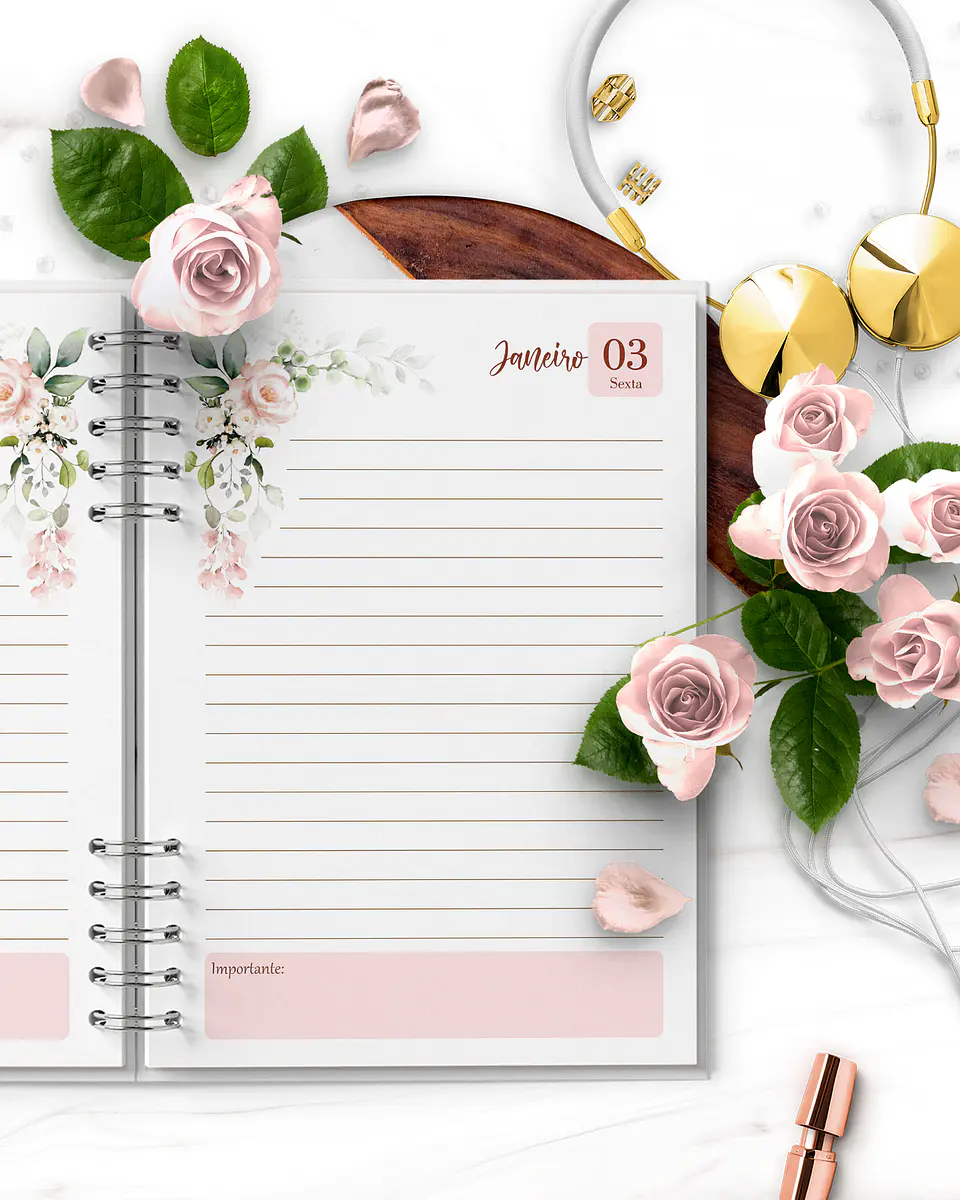 Arquivo Combo 4 Agendas Floral Rosa 2025 e Permanente – Bicho Papel 2