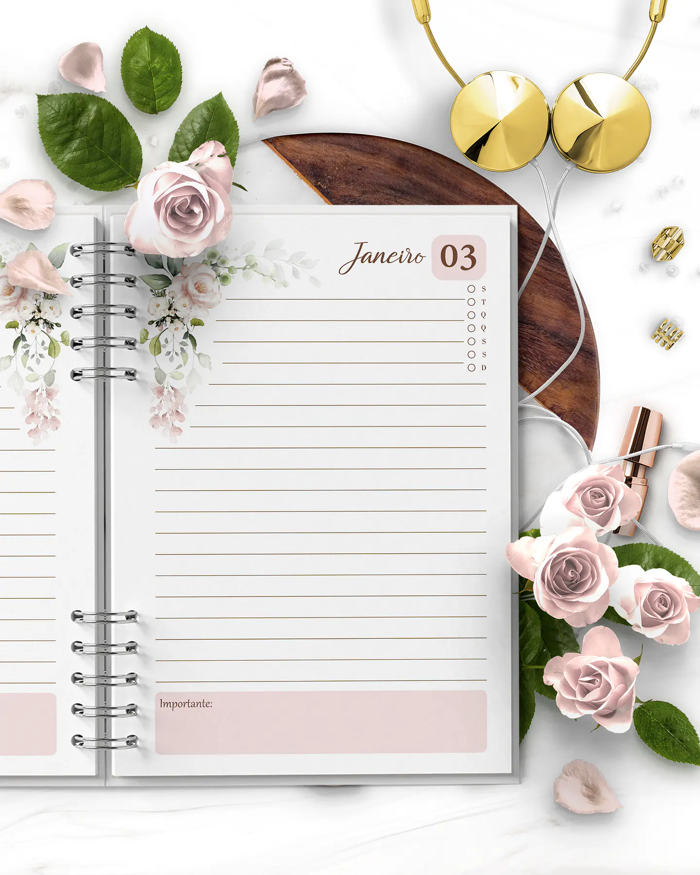 Arquivo Combo 4 Agendas Floral Rosa 2025 e Permanente – Bicho Papel 4