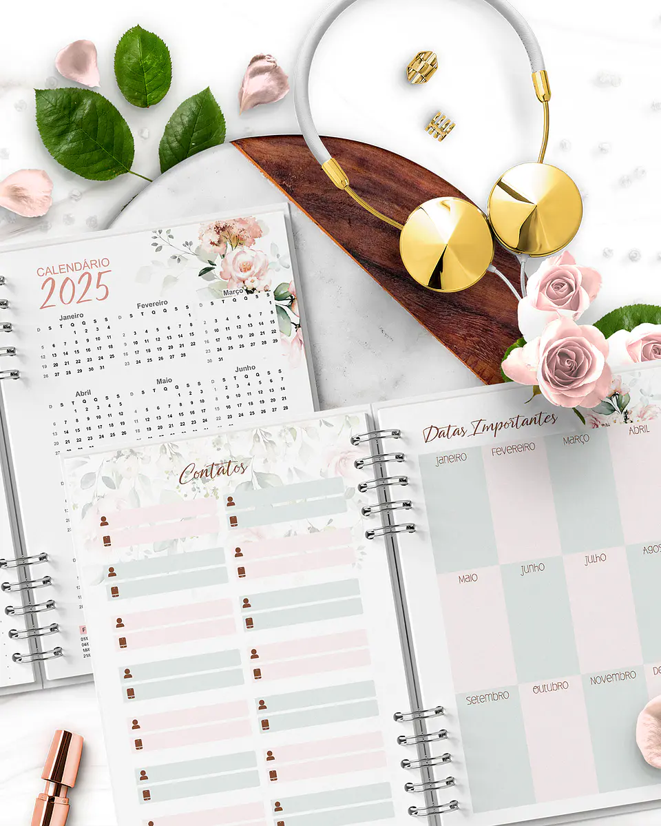 Arquivo Combo 4 Agendas Floral Rosa 2025 e Permanente – Bicho Papel 9