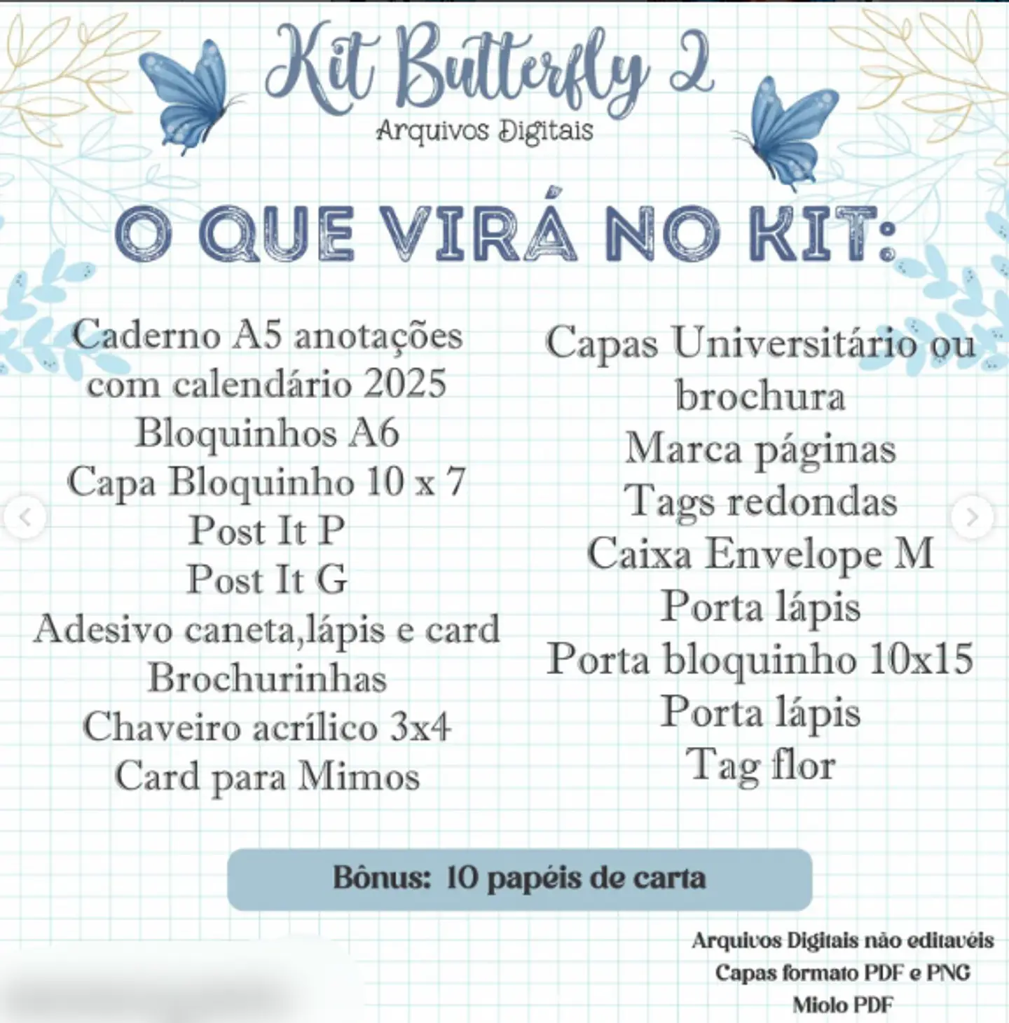 Arquivo Combo Encadernação Menina Borboleta Azul - CRYS ARTS 2