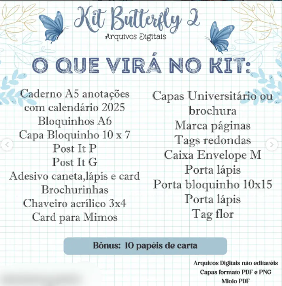 Arquivo Combo Encadernação Menina Borboleta Azul - CRYS ARTS 2