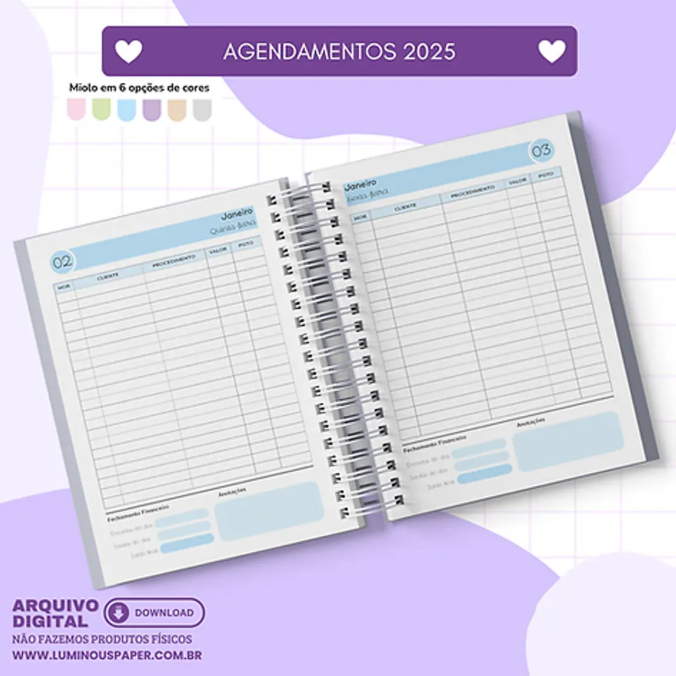 Arquivo Combo Agendamento 2025 - Luminous 2
