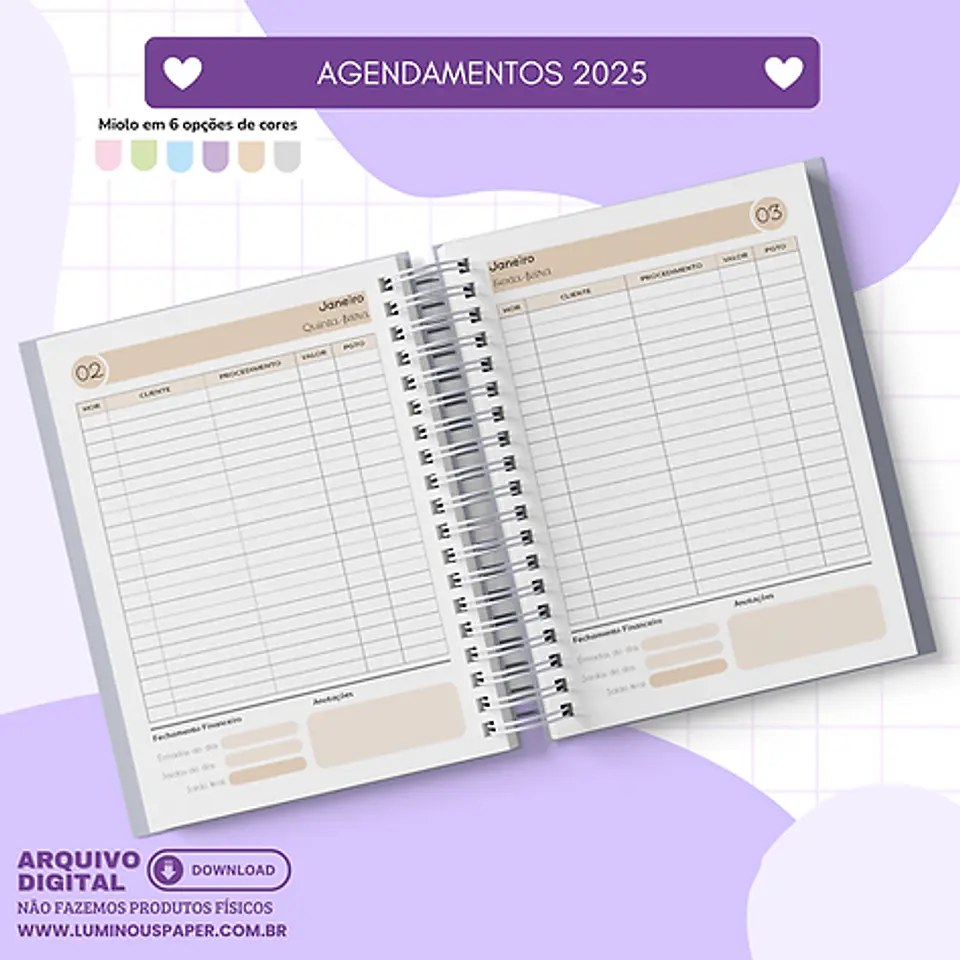 Arquivo Combo Agendamento 2025 - Luminous 4