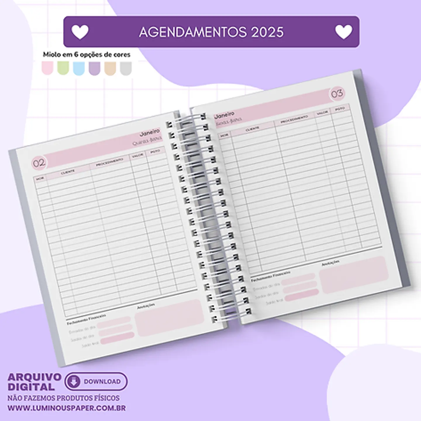 Arquivo Combo Agendamento 2025 - Luminous 6