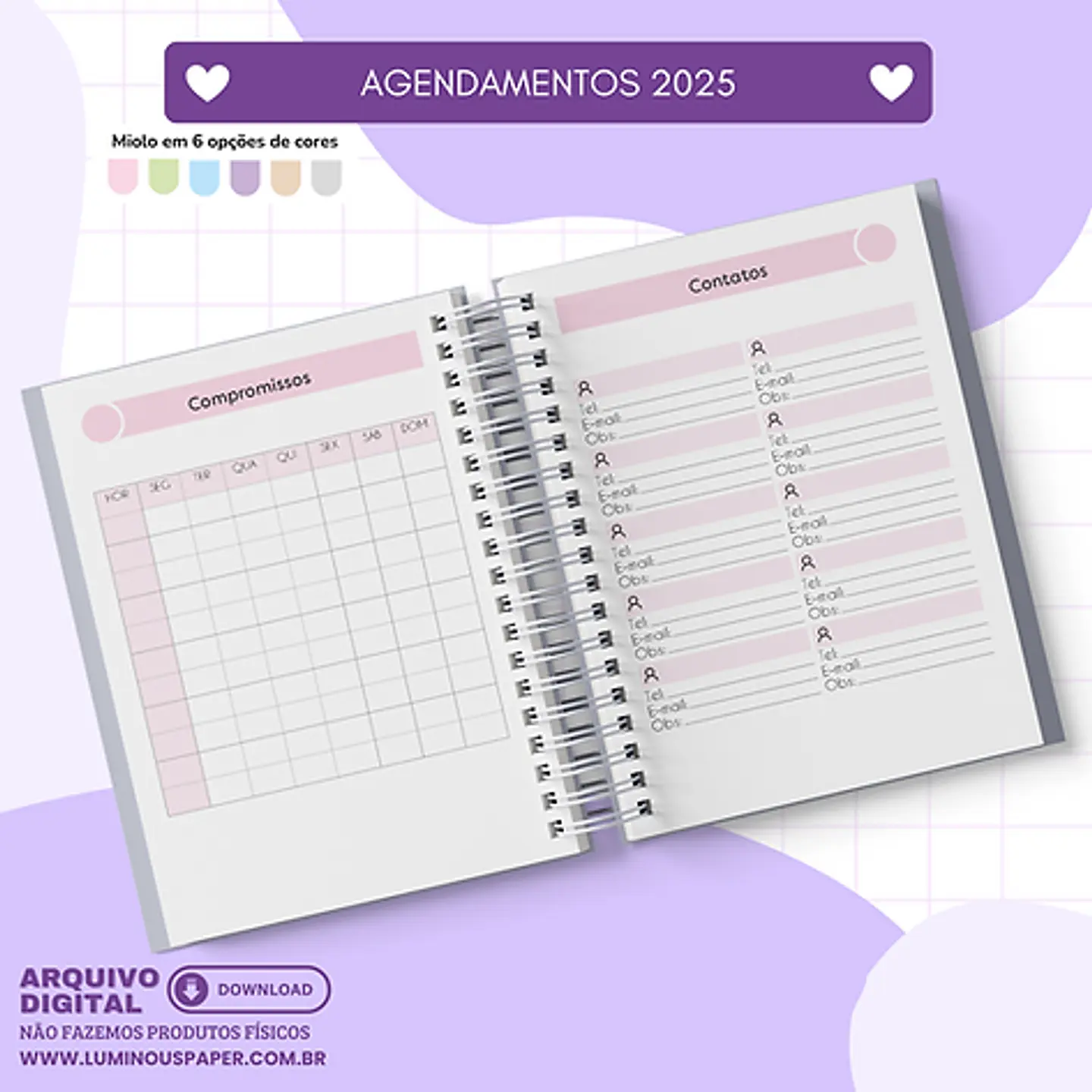 Arquivo Combo Agendamento 2025 - Luminous 9