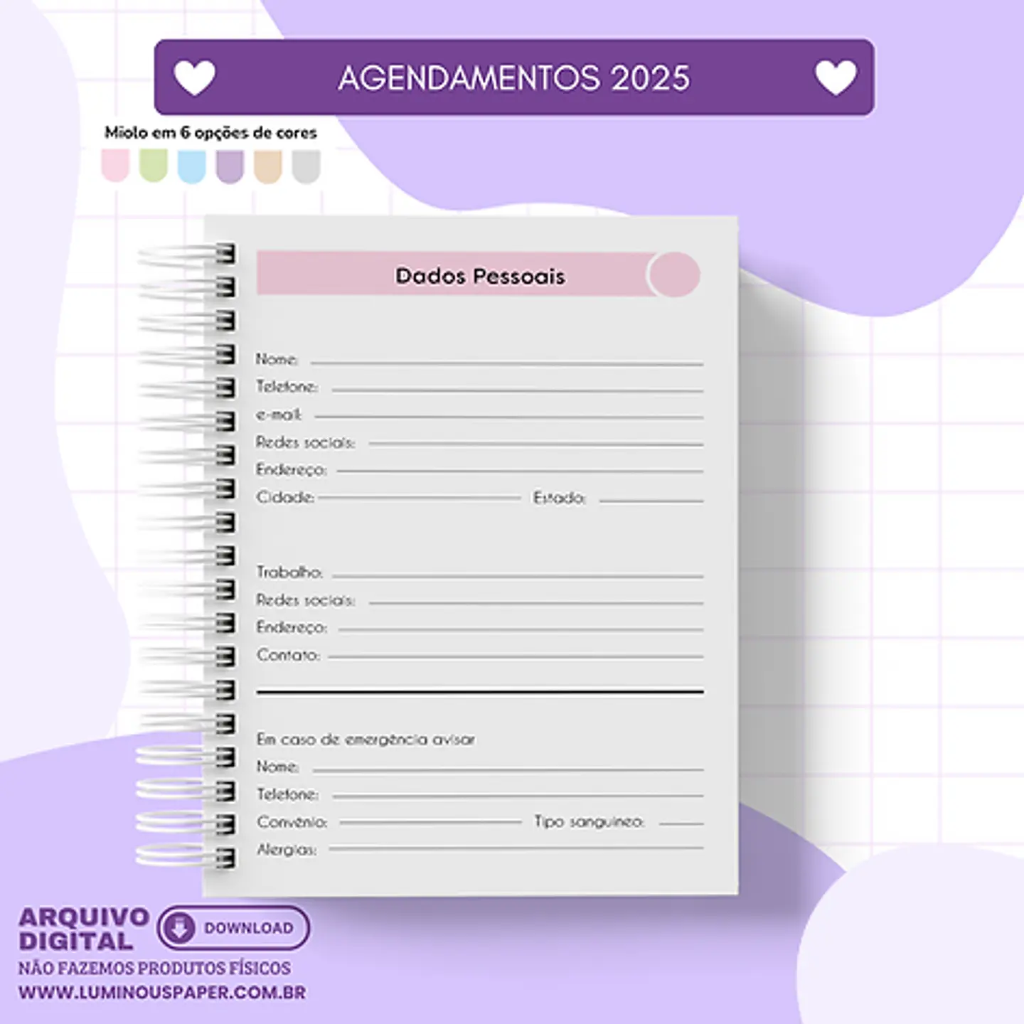 Arquivo Combo Agendamento 2025 - Luminous 11
