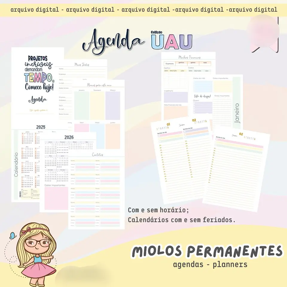 Arquivo Miolos UAU Permanentes Agenda e Planner - Mimos Personalizados 1