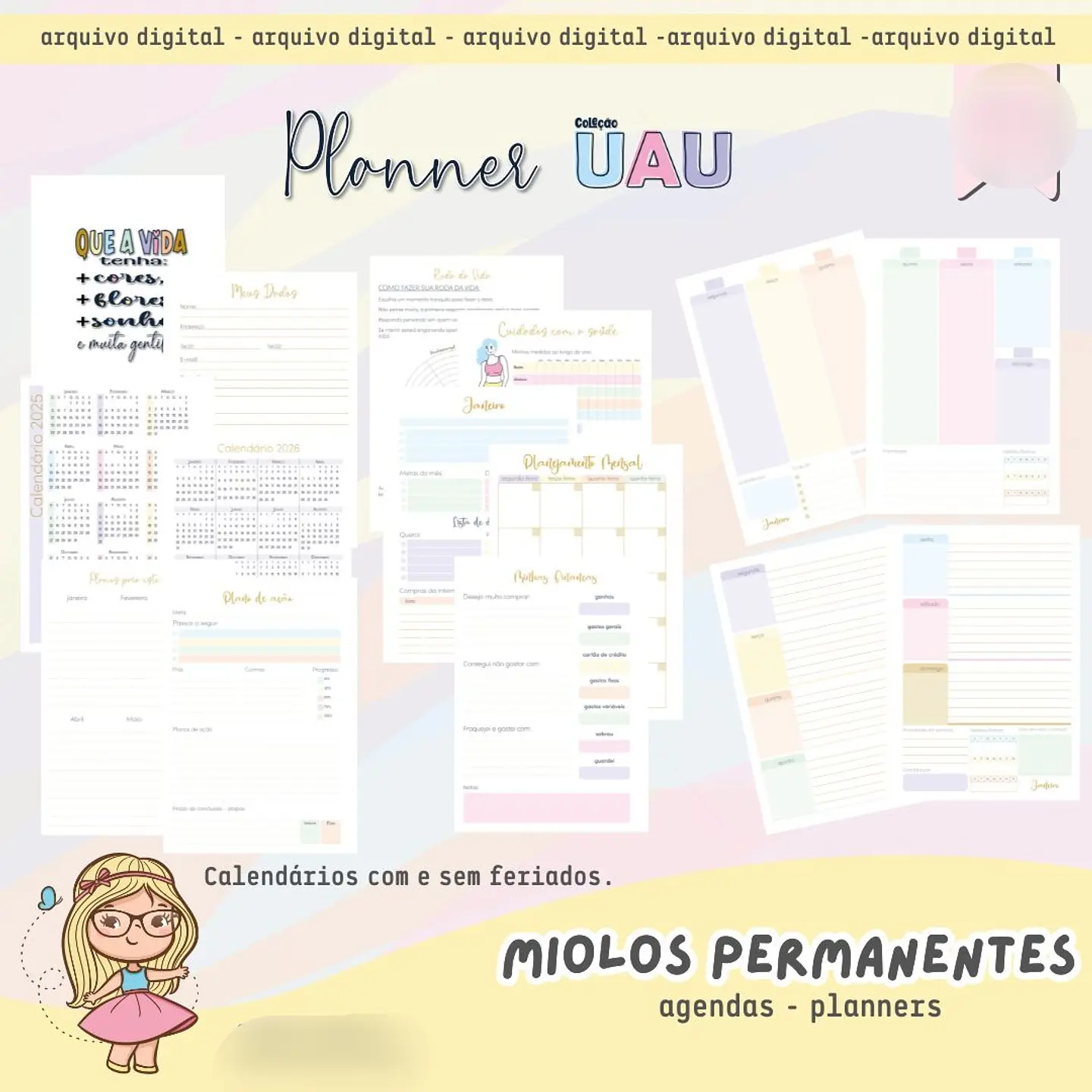 Arquivo Miolos UAU Permanentes Agenda e Planner - Mimos Personalizados 2