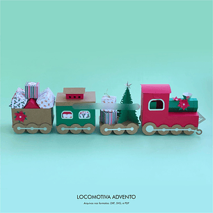 Arquivo Natal Molde Calendário do Advento Locomotiva - Danila Marques