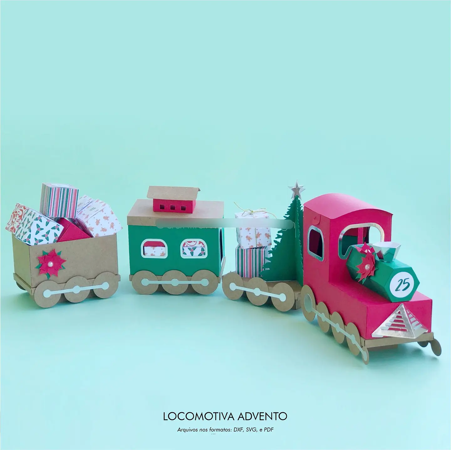 Arquivo Natal Molde Calendário do Advento Locomotiva - Danila Marques 1