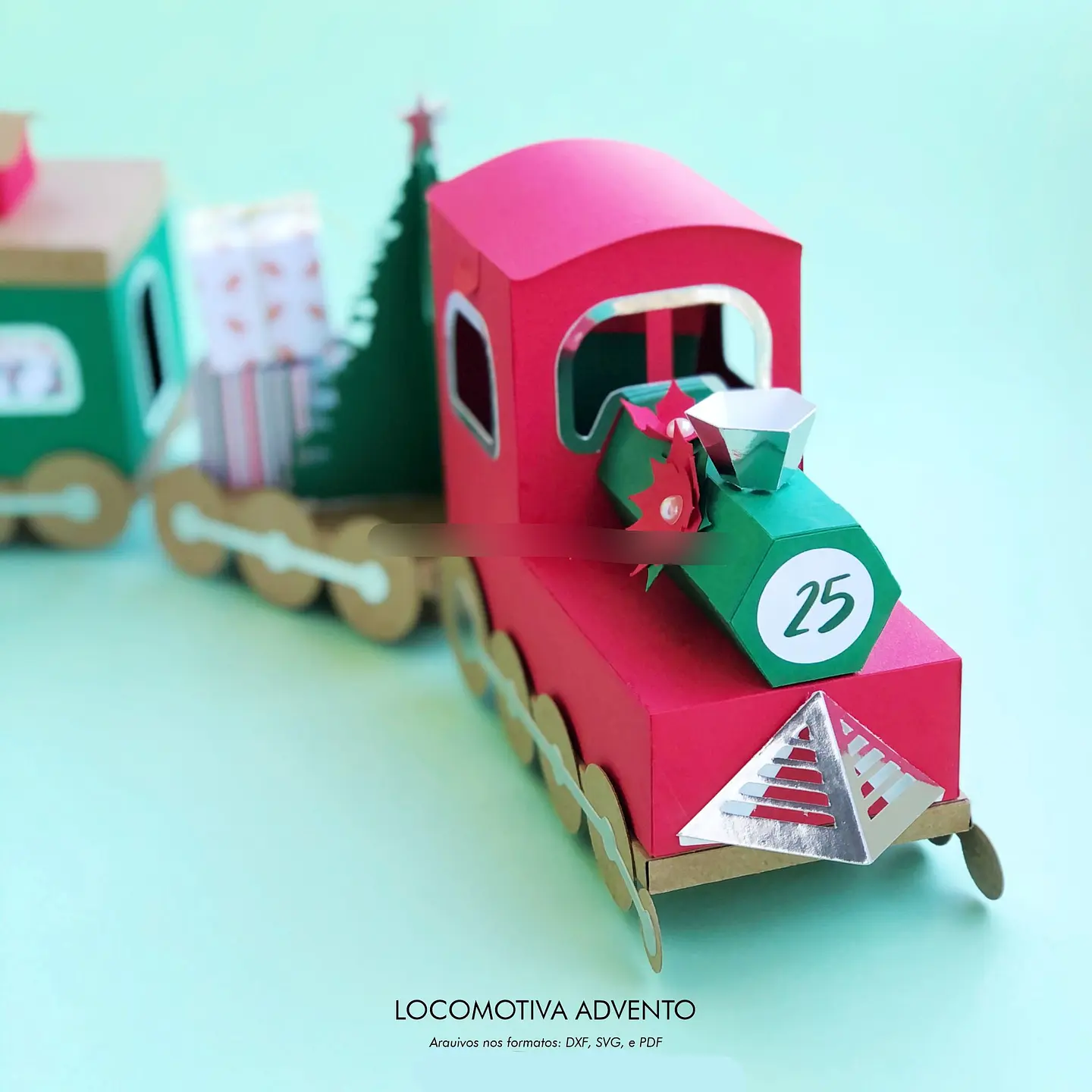 Arquivo Natal Molde Calendário do Advento Locomotiva - Danila Marques 3
