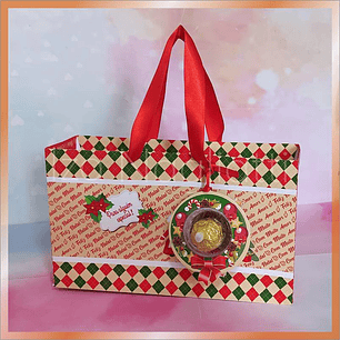 Arquivo de Corte Natal Sacola 15,5x26x8 E Tag Redonda