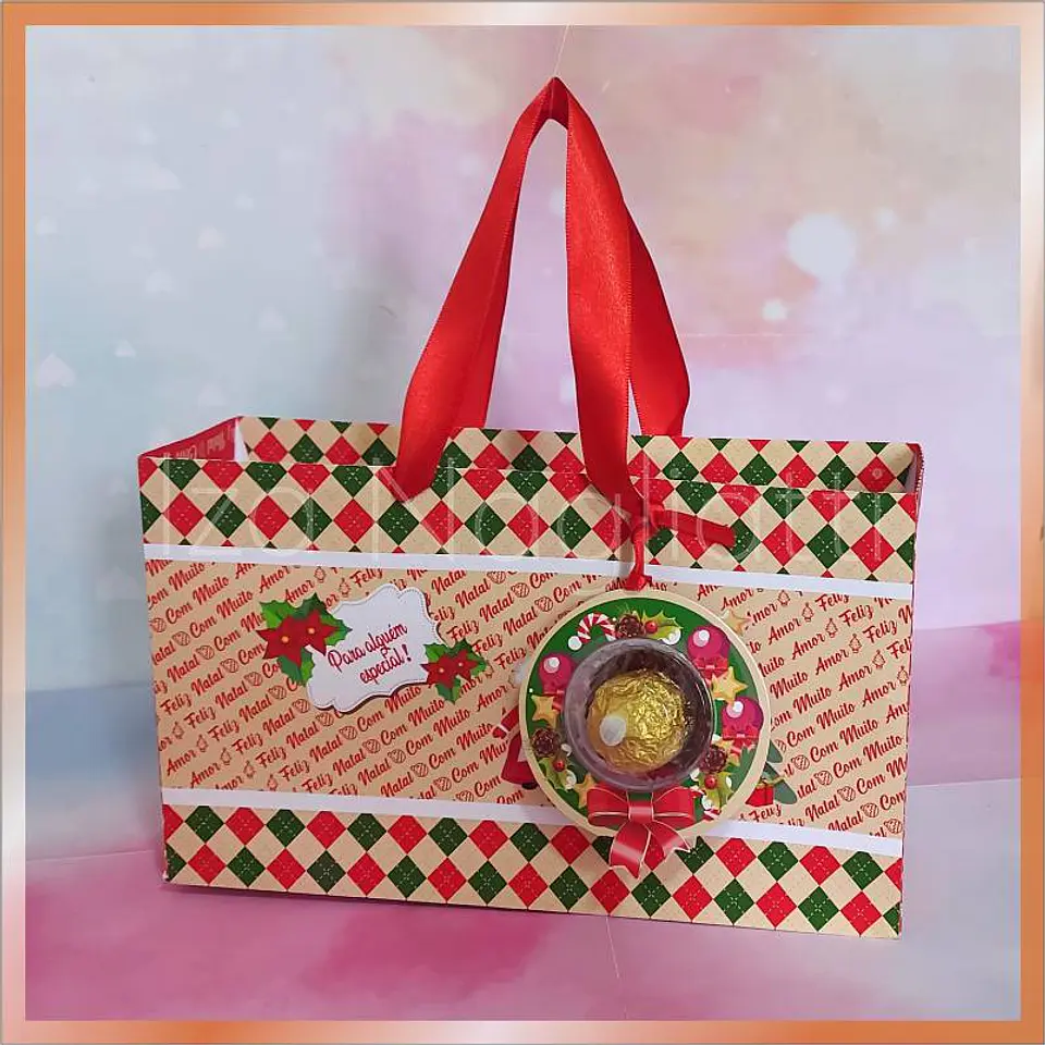 Arquivo de Corte Natal Sacola 15,5x26x8 E Tag Redonda 1