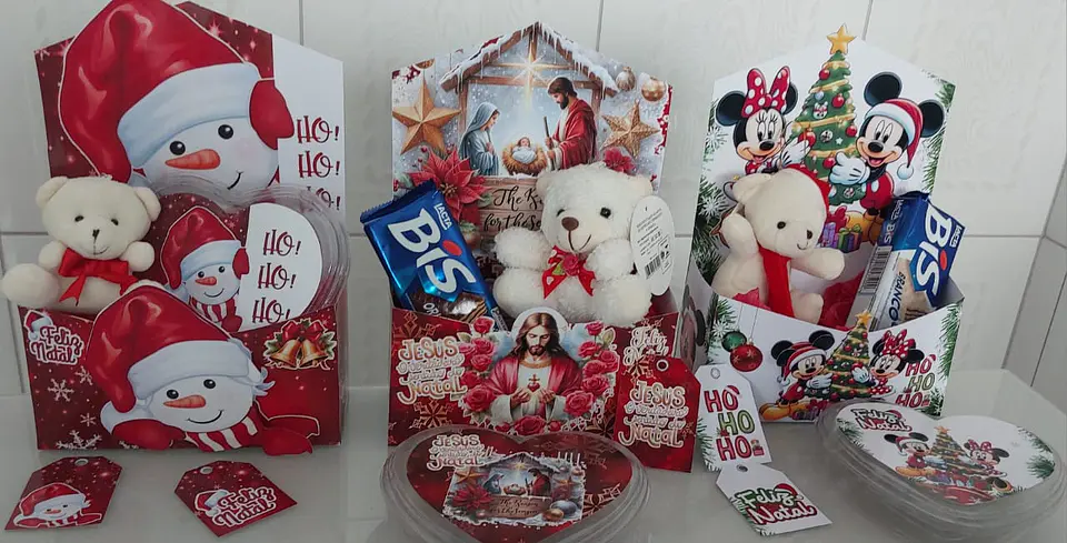 Arquivo Natal Caixa Envelope e Adersivo de Coração 2