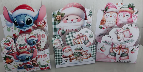 Arquivo Natal Caixa Envelope e Adersivo de Coração