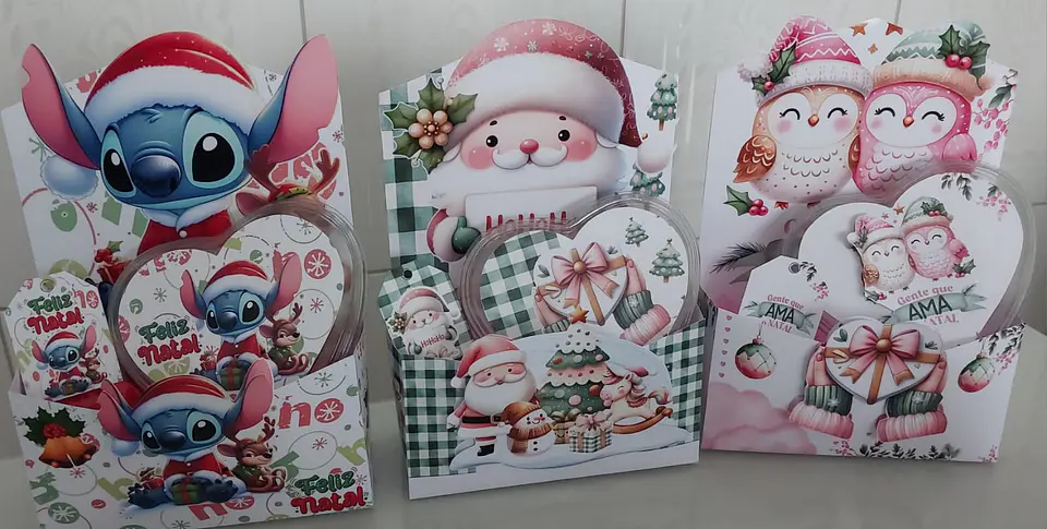 Arquivo Natal Caixa Envelope e Adersivo de Coração 1