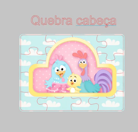 Arquivo de Corte Quebra Cabeça Galinha Pintadinha