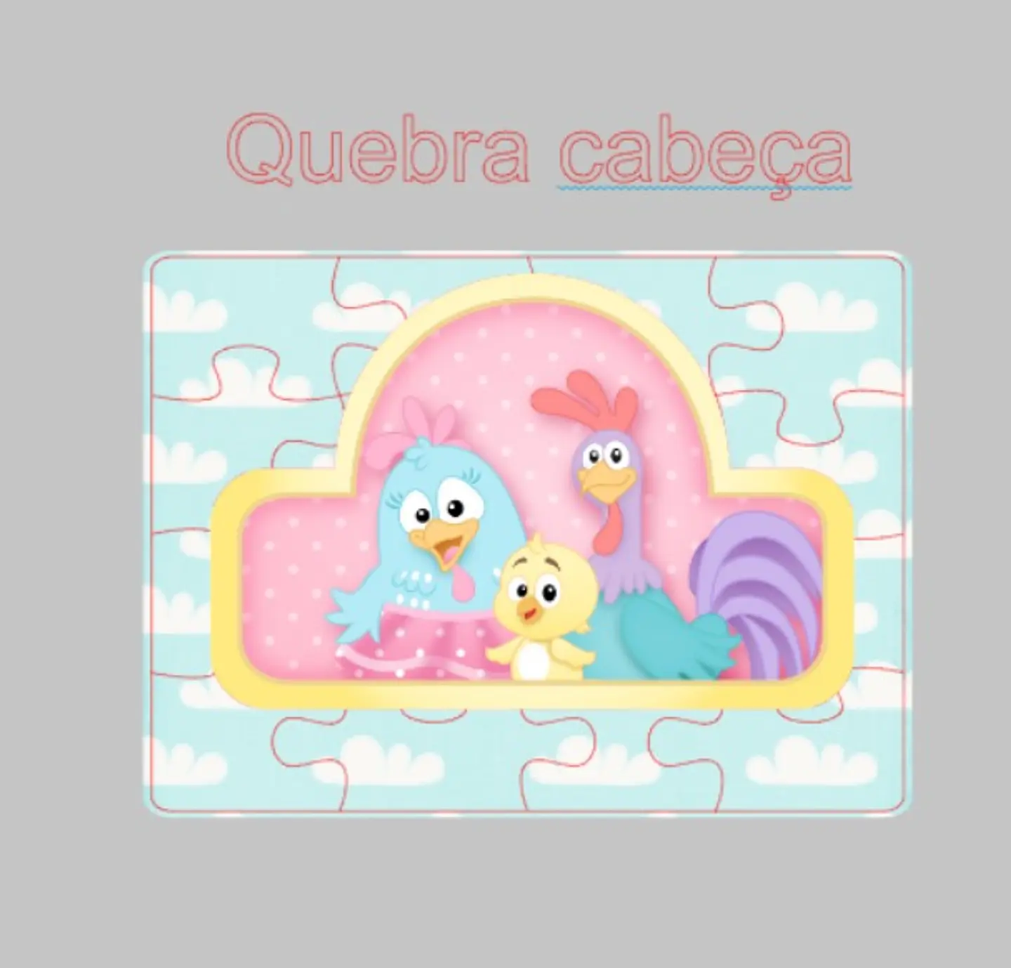 Arquivo de Corte Quebra Cabeça Galinha Pintadinha 1