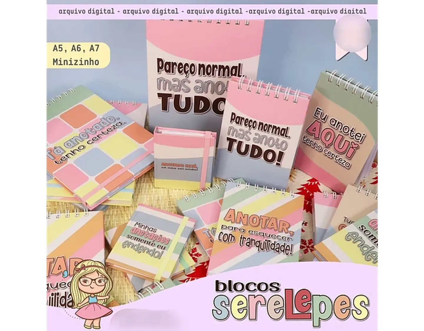 Arquivo Coleção Blocos Serelepes - Mimos Personalizados 1