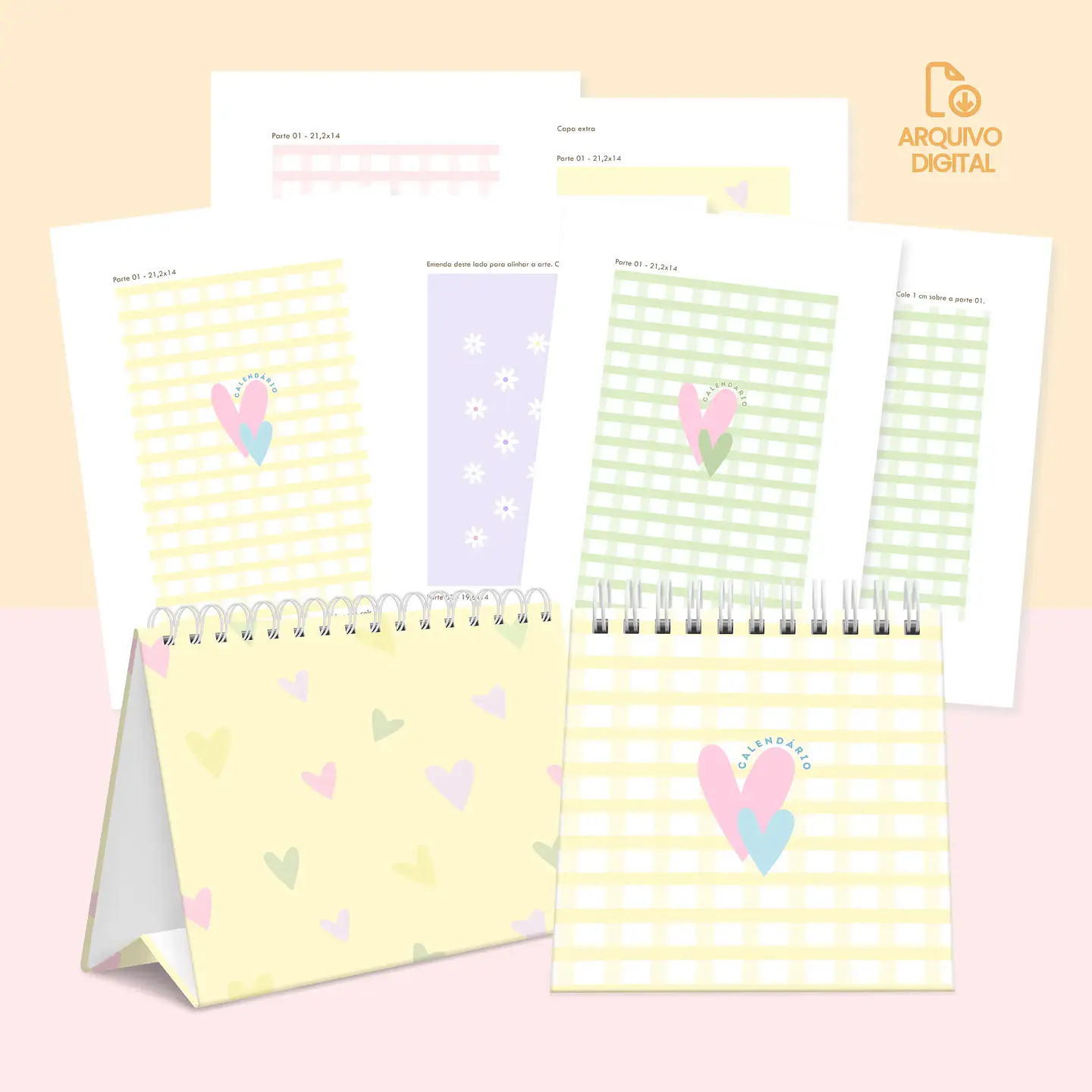 Arquivo Capas para Bases de Calendários 4 tamanhos - SARA 1