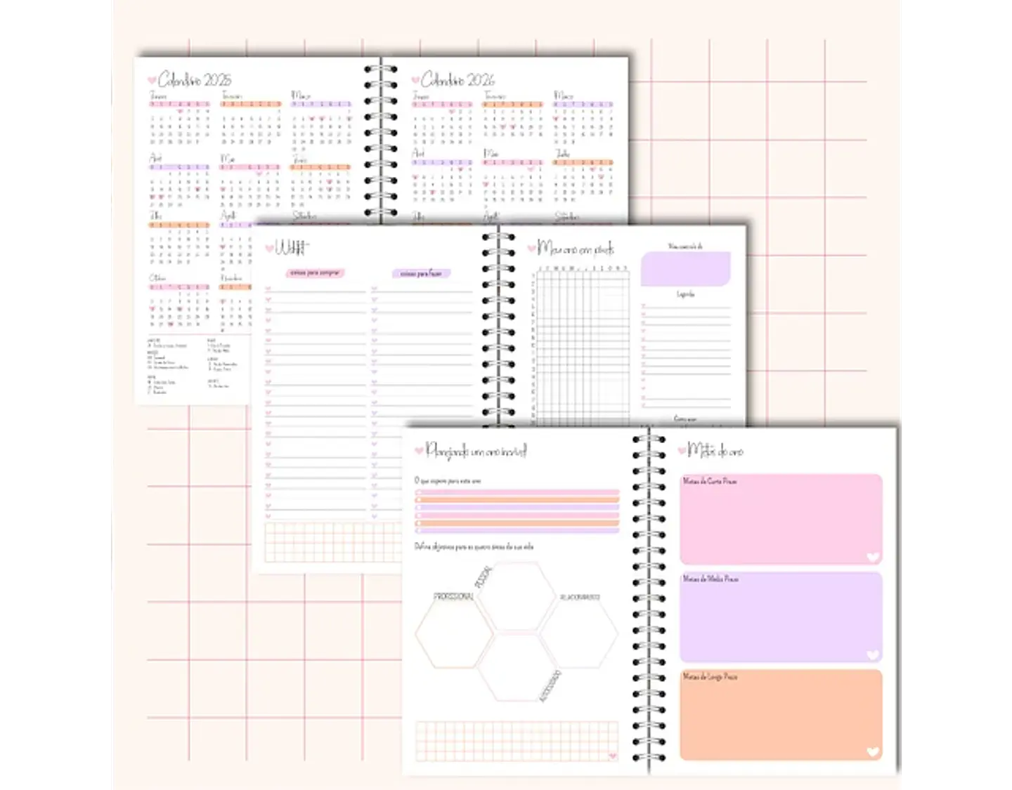 Arquivo Planners 2025 Coleção Meus Sonhos - BM ARQUIVOS 1