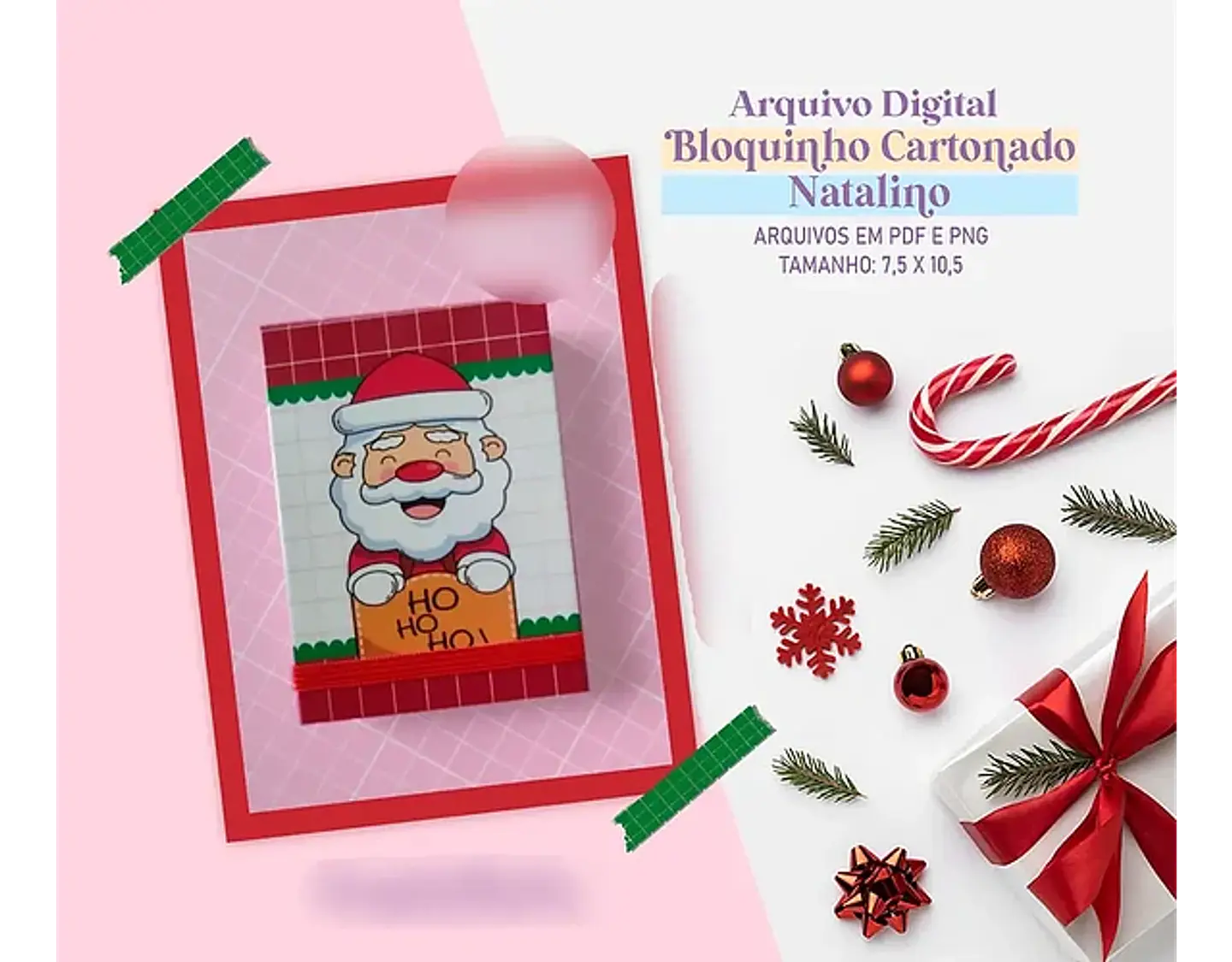 Arquivo Natal Bloquinho Cartonado - Studio Rafa 1