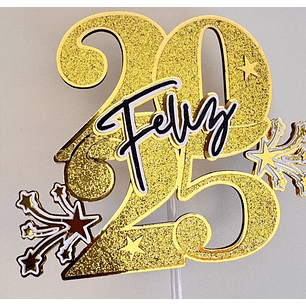 Arquivo Topo de Bolo Ano Novo 2025 - em camadas