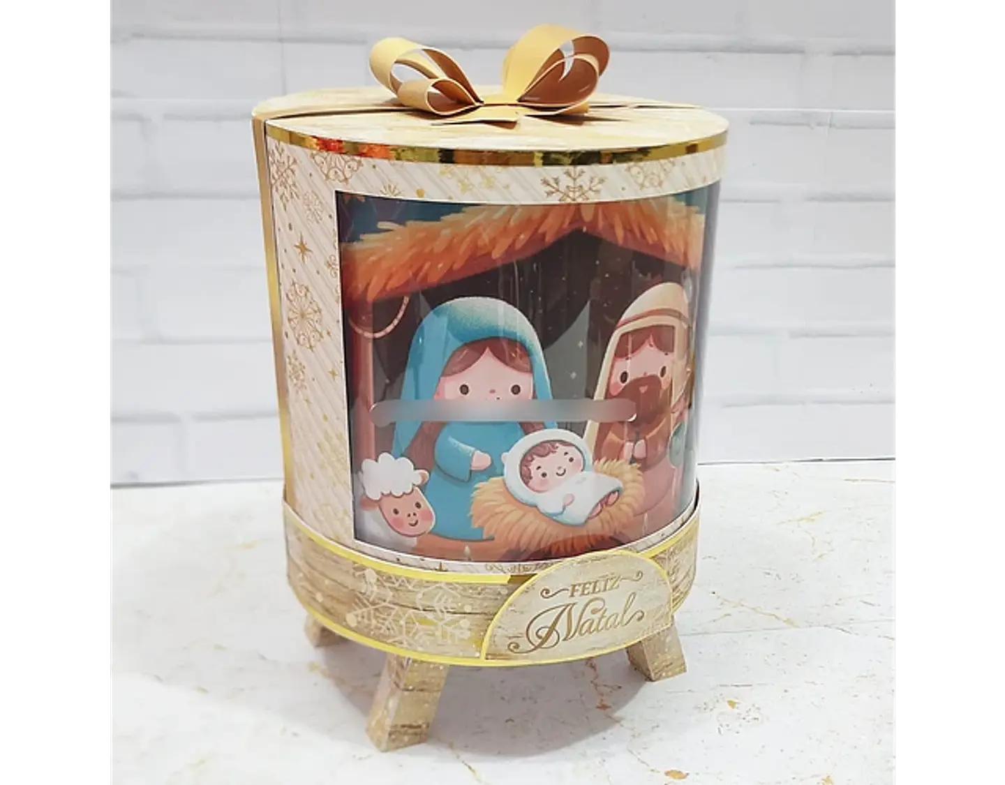 Arquivo Natal Cristão Caixa Redonda Para Panetone - KIF 2