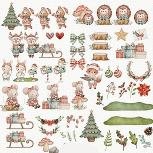 Kit Digital Natal Bosque Natalino - Estudio Lin