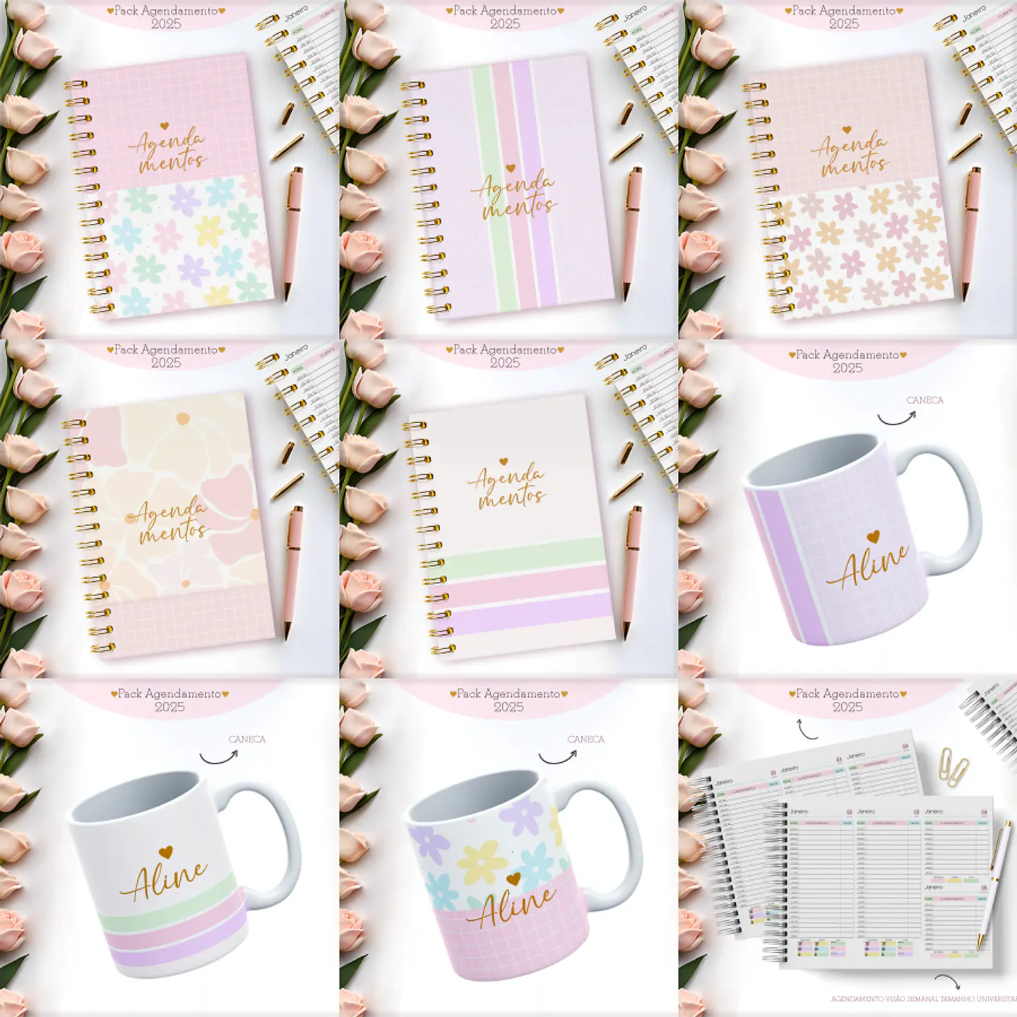 Arquivo Pack Agendamentos Feminino 2025 - Lina 1