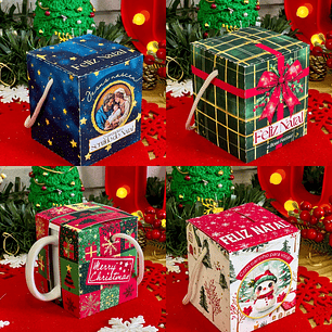Arquivo Natal Caixa Caneca Box com Alça - Ilustracin