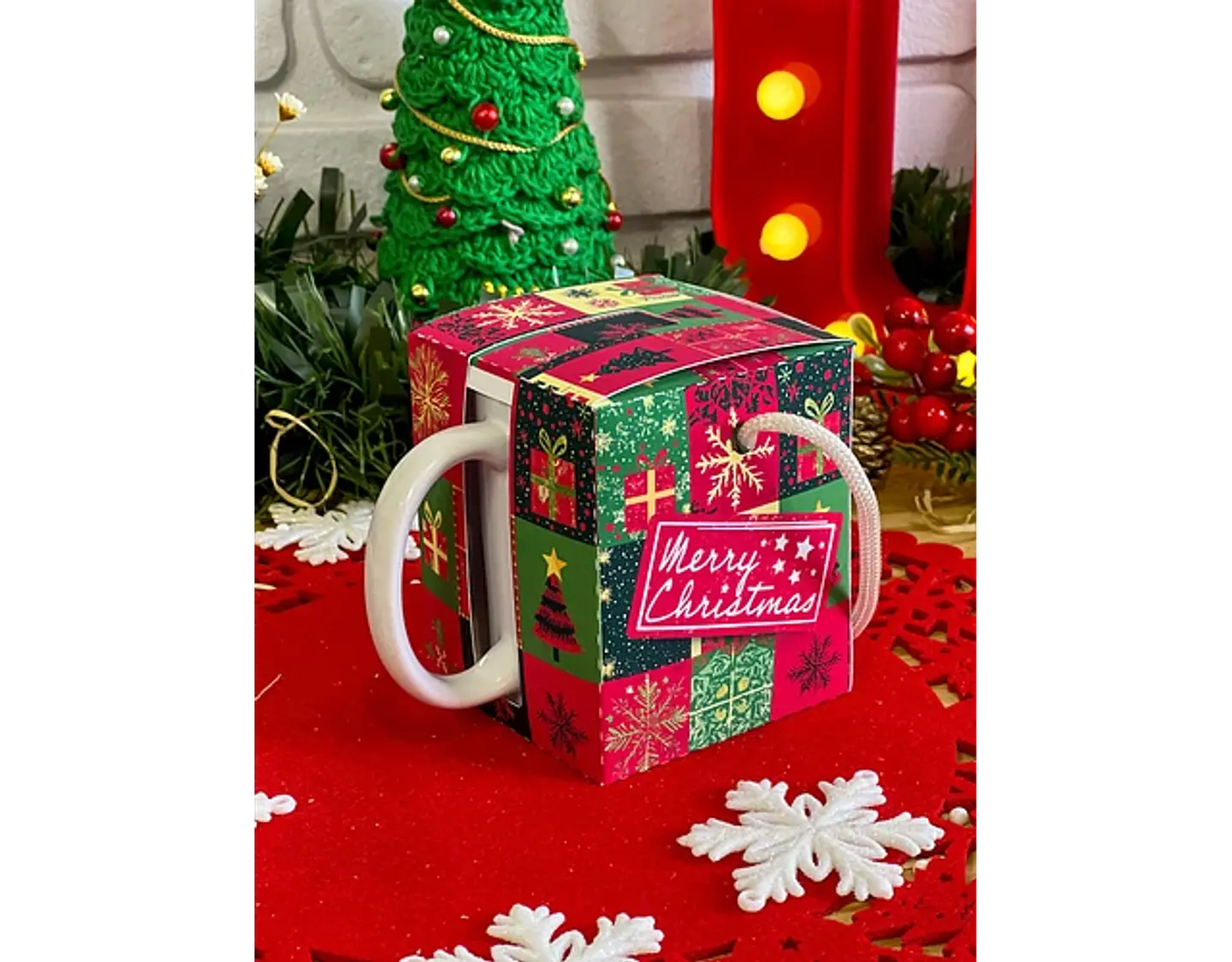 Arquivo Natal Caixa Caneca Box com Alça - Ilustracin 3