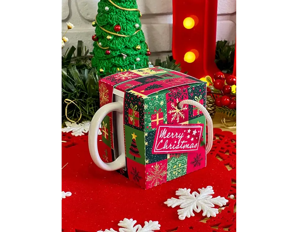 Arquivo Natal Caixa Caneca Box com Alça - Ilustracin 3
