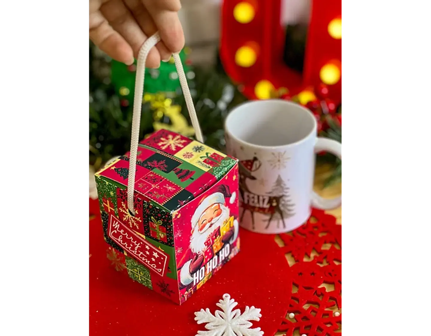 Arquivo Natal Caixa Caneca Box com Alça - Ilustracin 4