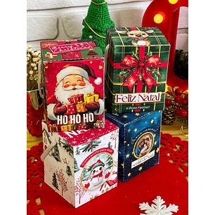 Arquivo Natal Caixa Mini Panetone Box com Alça - Ilustracin