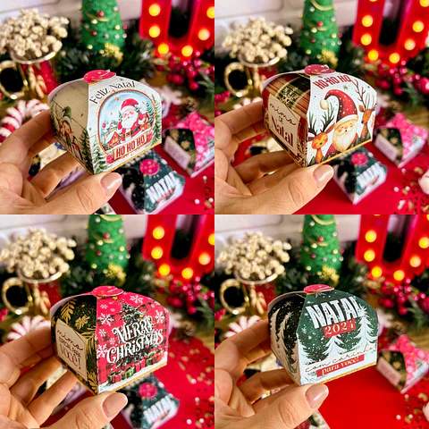 Arquivo Natal Caixinha Bombom Tampa Encaixe - Ilustracin