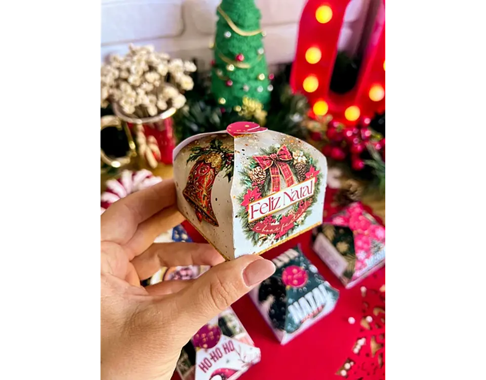 Arquivo Natal Caixinha Bombom Tampa Encaixe - Ilustracin 2
